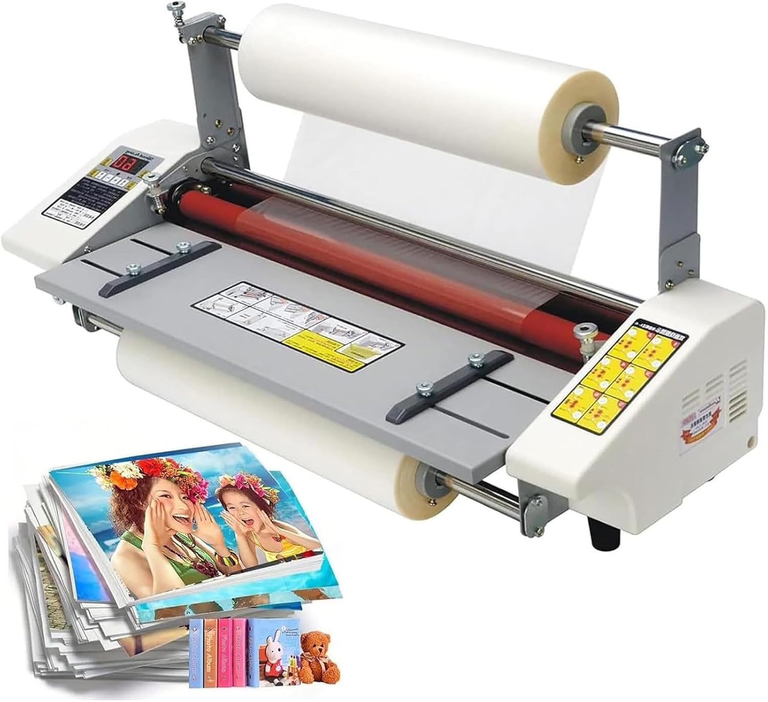 Hot Cold Roll Laminator, A3+ Four Rollers Digital Display Single and Dual Sided Thermal Laminating Machine,0-180℃ Adjusted, LCD Digital Display, for School Office Commercial Use