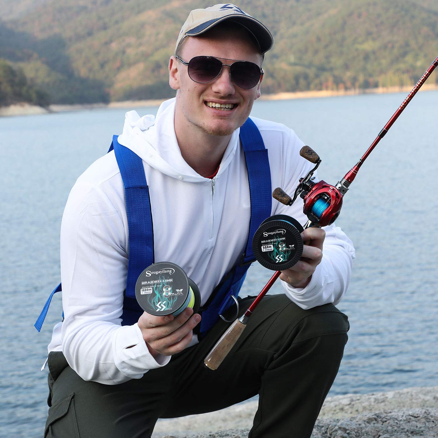 Sougayilang Baitcasting Angelrolle, 8: 1 Übersetzungsverhältnis mit magnetischem Bremssystem, 9 + 1 Kugellager Korrosionsschutz Baitcaster Rolle