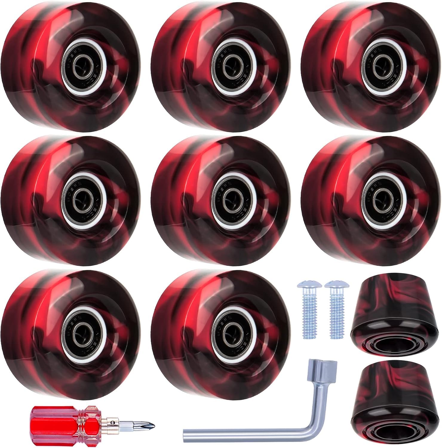 Tanzfrosch 8 Pack Roller Skate Wheels with Toe Stoppers