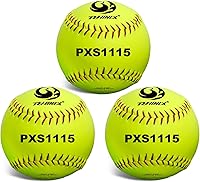 Vista 1 de PHINIX Pelotas de sóftbol de paso lento con núcleo de corcho de 11 pulgadas y 12 pulgadas