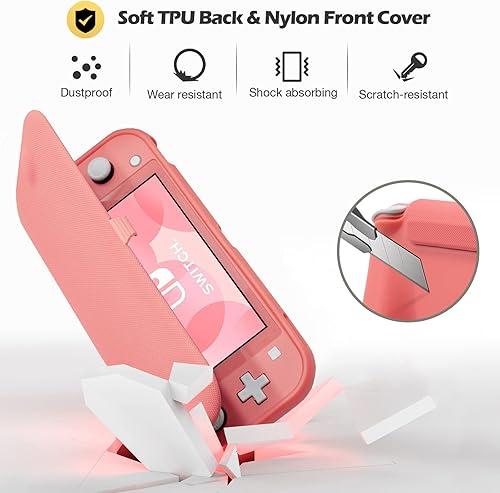 Miniatura 3 de ProCase Funda con tapa para Nintendo Switch Lite con 2 protectores de pantalla de vidrio templado, funda protectora delgada con cubierta frontal