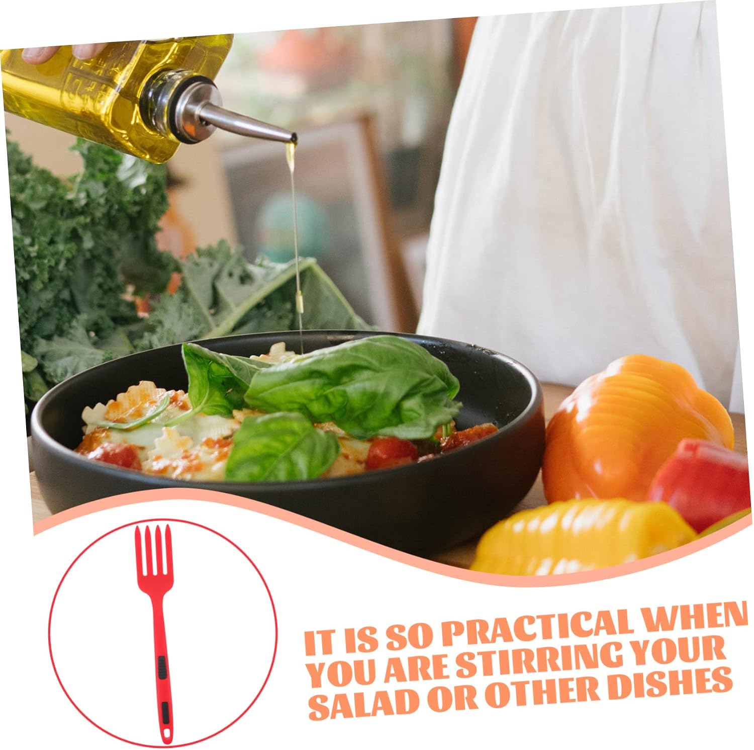 Silicone Cooking Food Fork for Pasta Spaghetti Serving