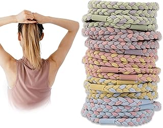 اكسسوارات شعر نسائية كورية ملونة لطيفة عالية المرونة، حبل شعر مطاطي منسوج 5 قطع (متعدد الالوان) من (توب تريند)