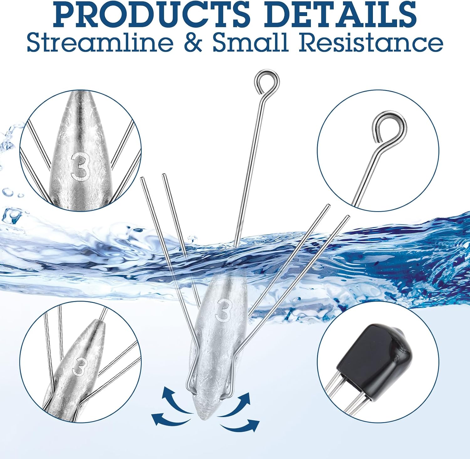 JellyArch Sputnik Sinker Fishing Equipment Long Tail Fishing Weights Saltwater Surf Casting Sinkers Catfish Beach Spider Weights for Surfing catfishing Ocean Sea Sand