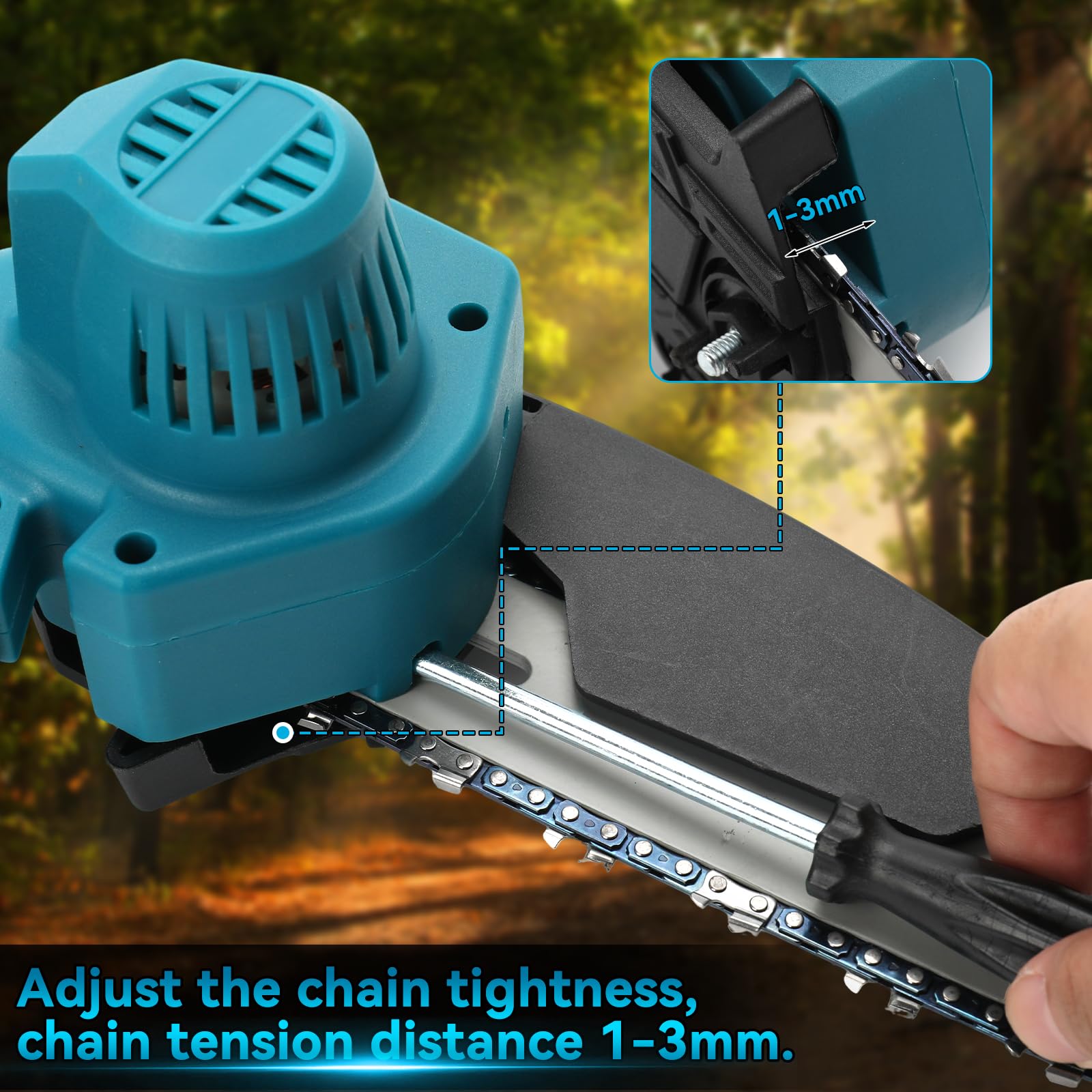 2-in-1 8-Zoll Teleskop-Astsäge bürstenlos Kompatibel mit Makita 18V Akku | Teleskop-Kettensäge, 50 ml Öltank, Arbeitsreichweite 4 m für Baum- und Astschnitt sowie Gartenpflege, ohne Akku