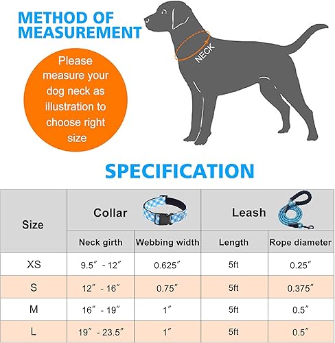 Miniatura 7 de Ladoogo Collar reflectante para perro acolchado con neopreno suave, collares de nailon transpirables y ajustables para perros pequeños, medianos y