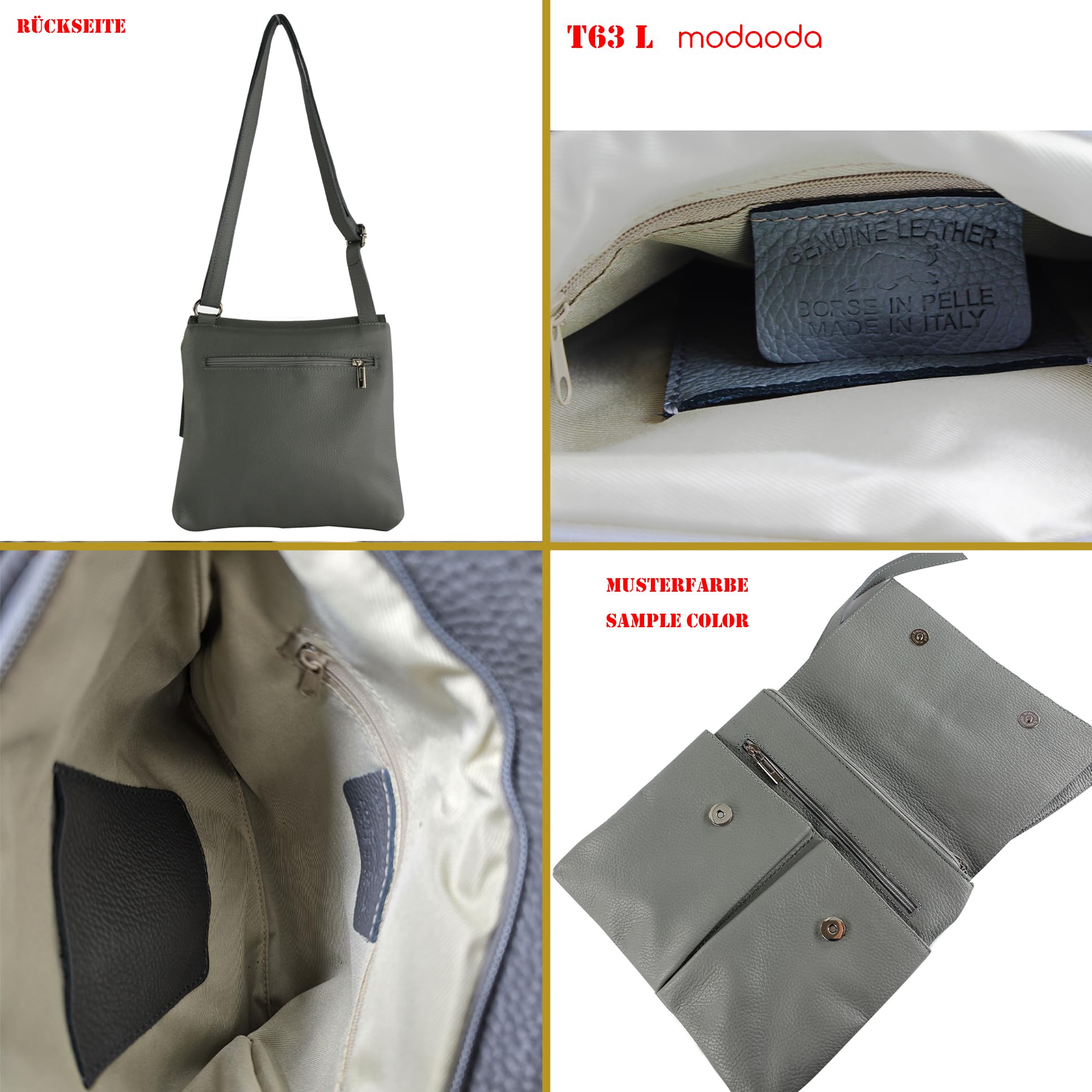 modamoda de - T63LEDER - Borsa a tracolla da donna in pelle