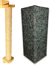 Kit 1 Arranhador Canto De Sofá CINZA + Poste Parede Para Gatos Cat Carpete