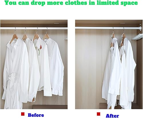 Miniatura 5 de 50 ganchos de plástico en cascada, organizador de ahorro de espacio para ropa resistente, armario