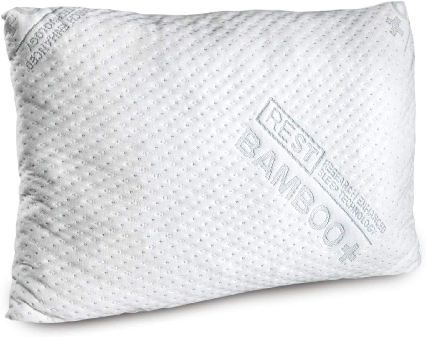 REST Premium Bamboo Memory Foam Pillows for Sleeping, 20in x 36in King Size for Sleeping, Cooling Sleep Shredded Bed Pillows, Hypoallergenic, Firm Pillows for Head and Neck Support, Washable