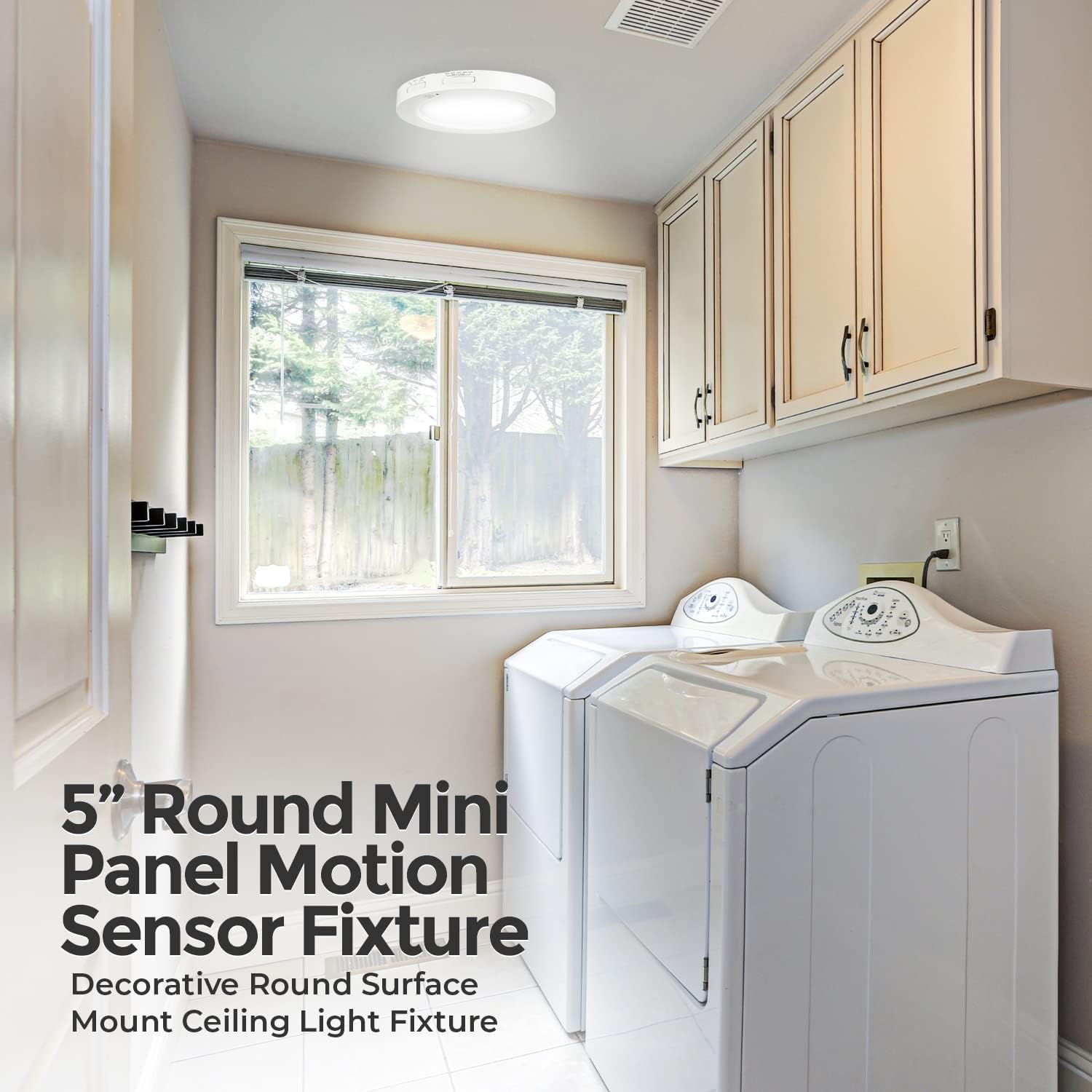 Diodesy- Motion Sensor Ceiling Light 5 Inch 12W 2700K/3000K/3500K/4000K/5000K Selectable 700LM Dimmable LED Round Indoor Motion Activated Flush Mount Fixture for Closet Hallway Stair Pantry ETL Listed