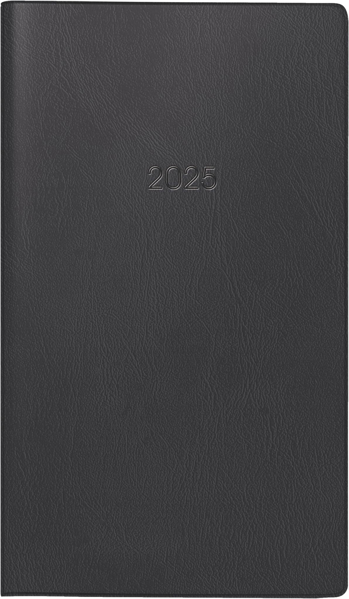 BRUNNEN Pocket Calendar Model 746 2025 | A6, Plastic, Black