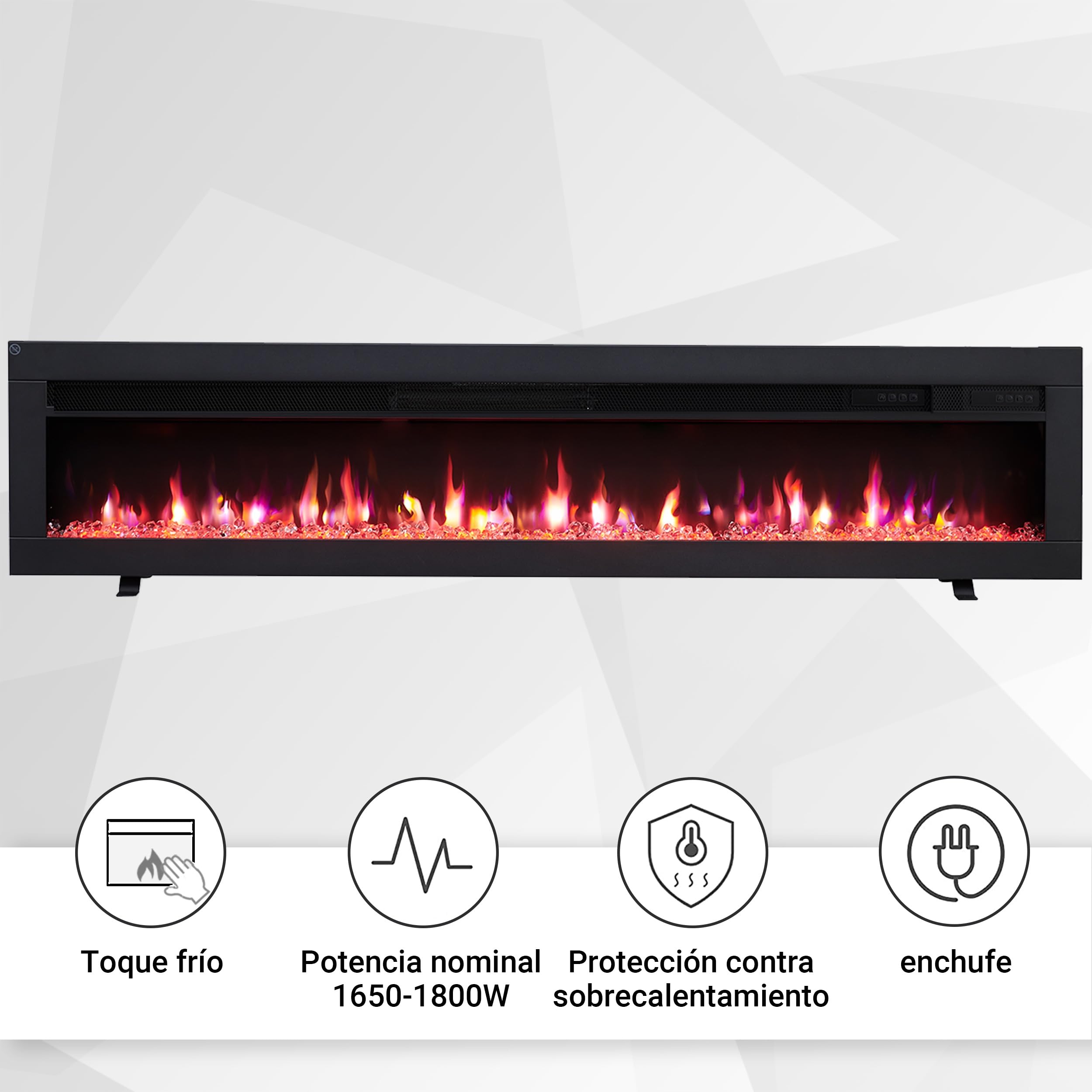 BALDERIA Agnes 60 - Chimenea electrica Decorativa de Pared con Efecto Llama 3D y calefaccion — view 7