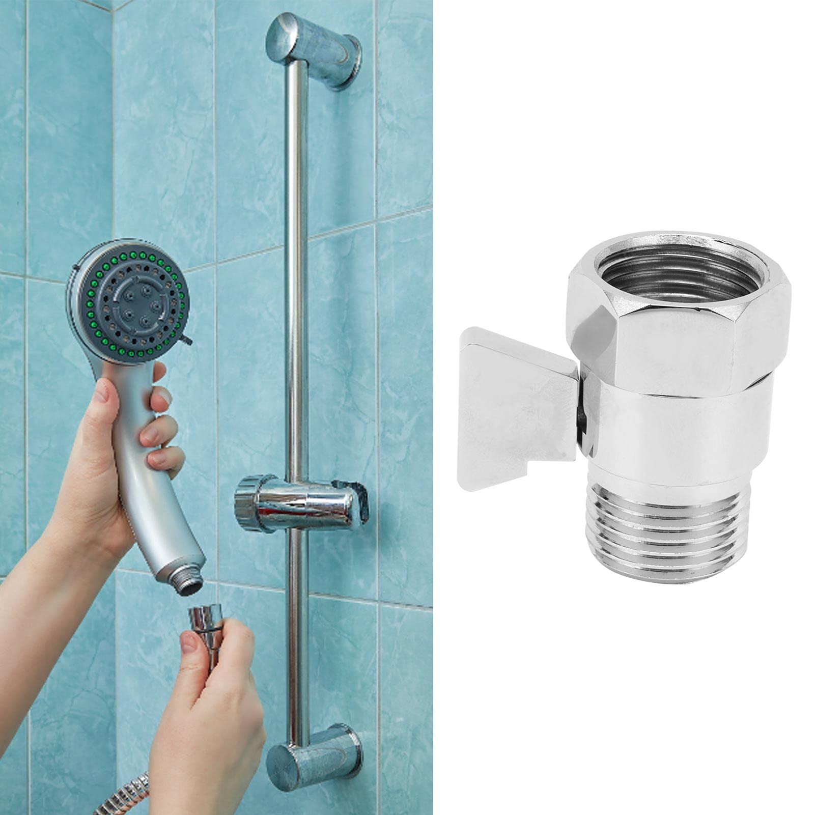 VIFERR G1/2 Shower on Off Valve Brass Shower Head Flow Control Valve Water Control on Off Shower Valve with Lever Handle for Home Bathroom - Image 3