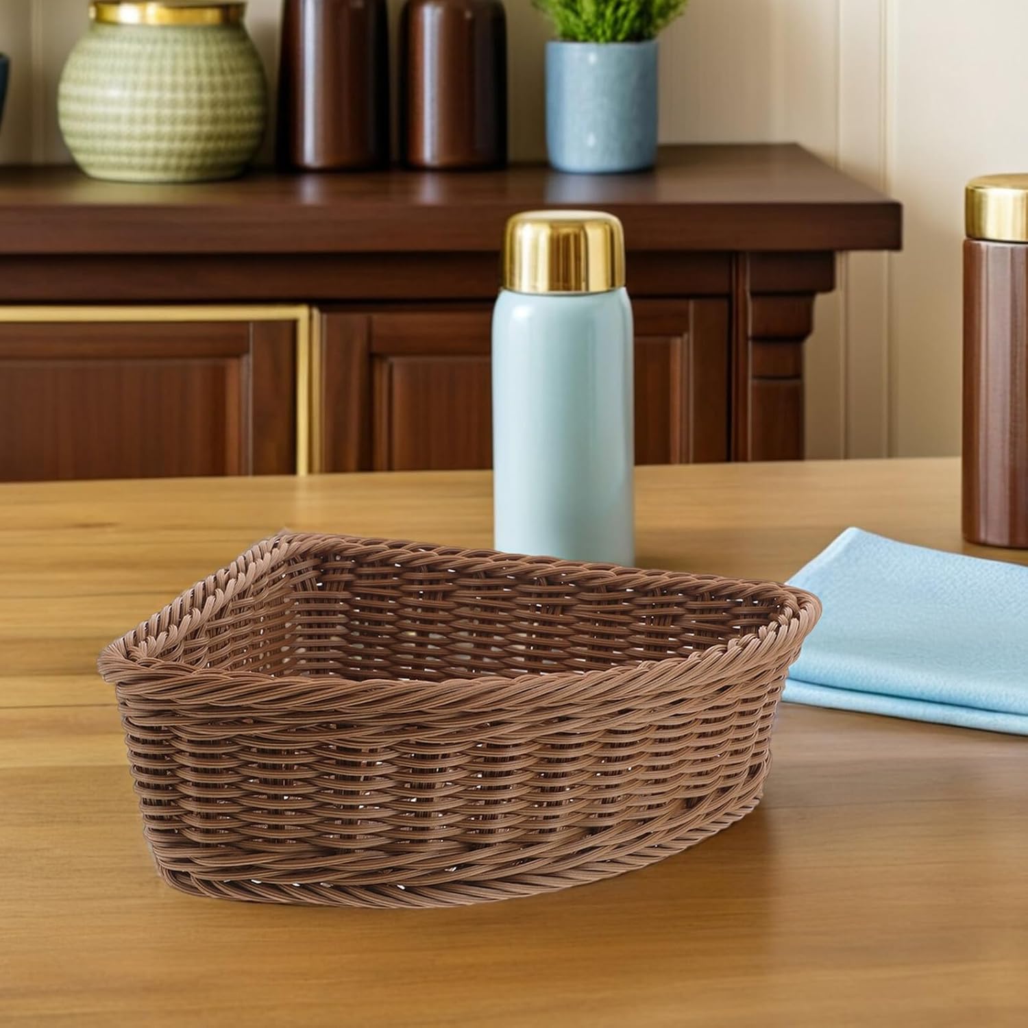 Garneck 2pcs Corner Storage Baskets Stackable Wardrobe Organizer for Cabinet Closet Kitchen Triangular Shelf Basket for Sundries Makeup Pantry Bathroom Essentials