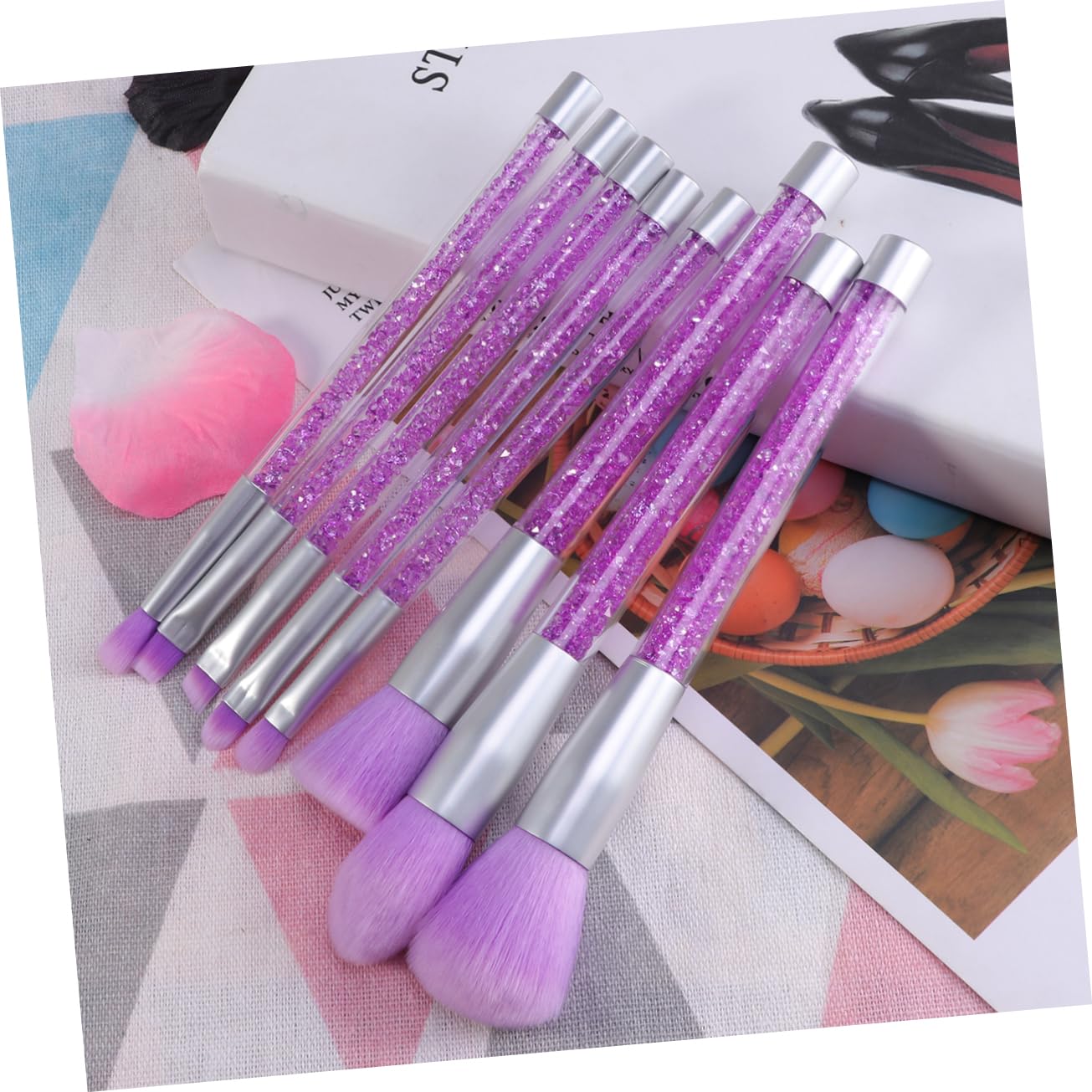 FOMIYES 24stücke Teiliges Make-up Pinsel Set Mit Transparentem Griff Und Kristallakzenten Für Damen Professionelles Kosmetik-set Für Gleichmäßiges Und Natürliches Make-up