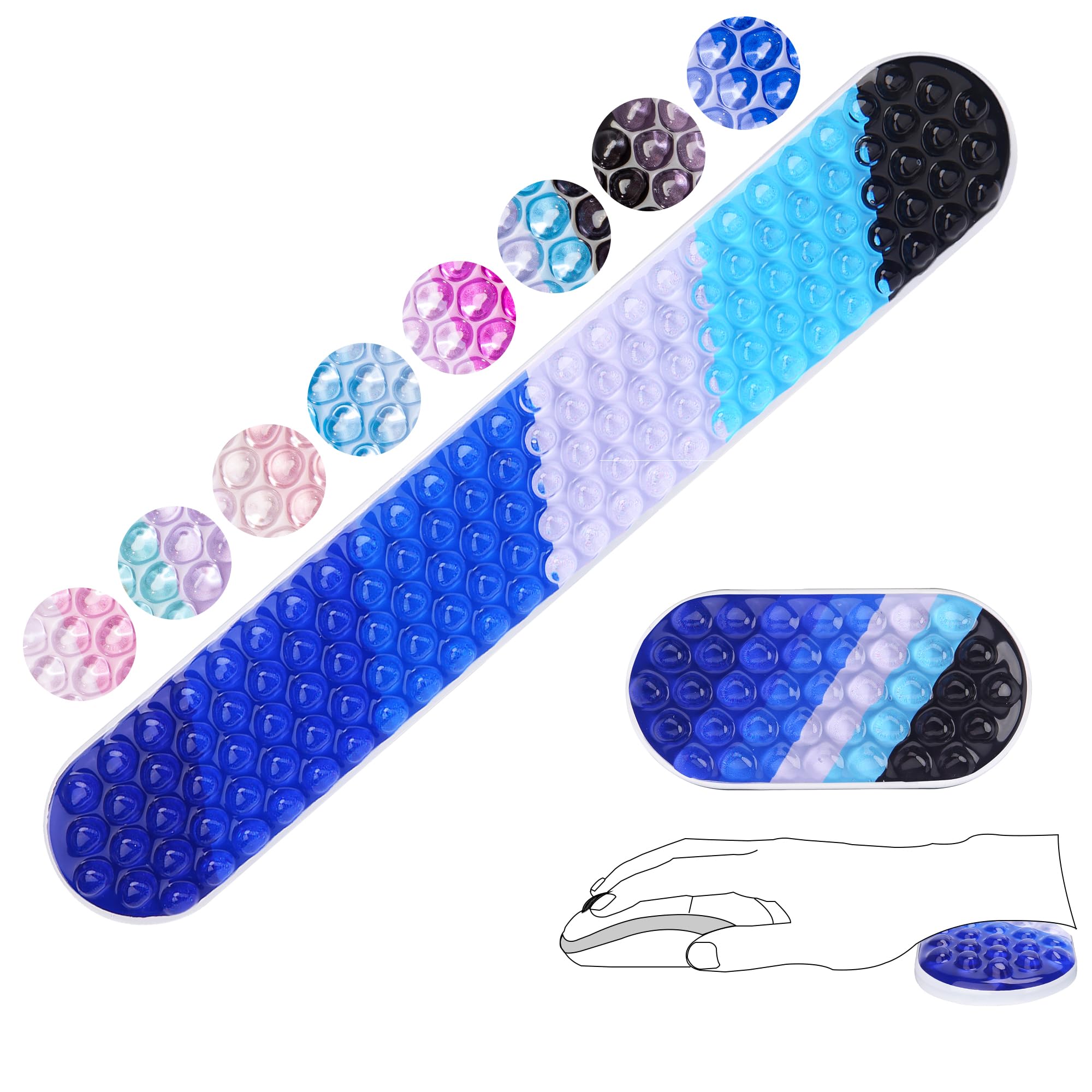 ABRONDA Gel Mouse & Keyboard Wrist Rest Set,Wrist Rest for Computer Keyboard,Mouse Wrist Support,Pain Relief,Cool Touch,Non-Skid