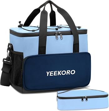 Cooler Bag, 16L+5L Insulated Lunch Box, Double Cooler Bag with Adjustable Shoulder Strap for Men & Women, Leakproof Lunch Cooler Ideal for Work Picnic Travel Shifts Daytrip (Blue)