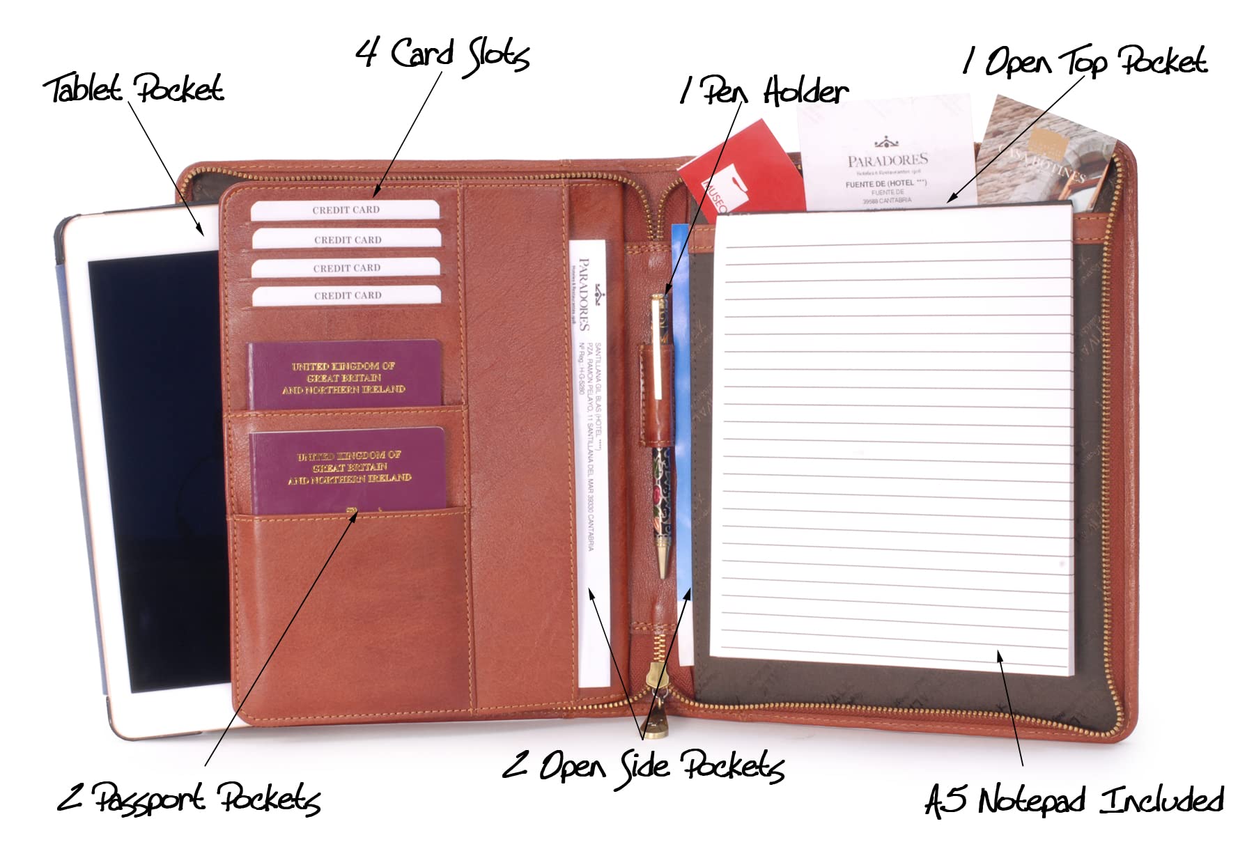Porte Documents Cuir Catwalk Collection - Format A5, Pochette Tablette | Style Professionnel élégant