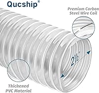 Vista 6 de Manguera de recogida de polvo de PVC pesado de 2 1/2 pulgadas x 20 pies, resistente a pinchazos, manguera de recolección de polvo de PVC con bobina