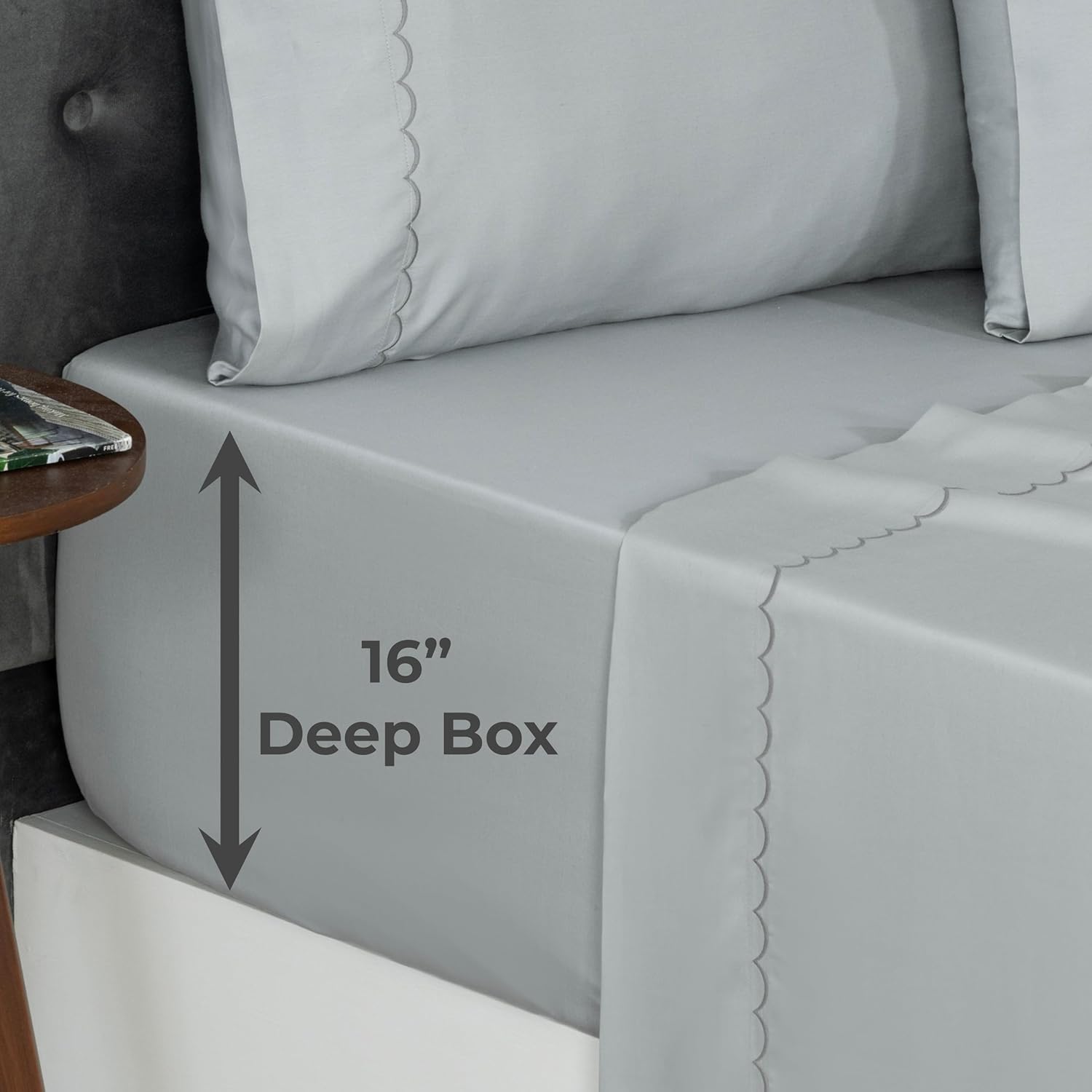 Dreamology Tencel Sheets Queen,100% Tencel Lyocell Sheet Set, Eucalyptus Sheets, Soft, Peached, Non Slip & Cooling Sheet for Hot Sleepers, Queen Sheet Set, 16" Deep Pocket - 4 Piece (Micro Chip)