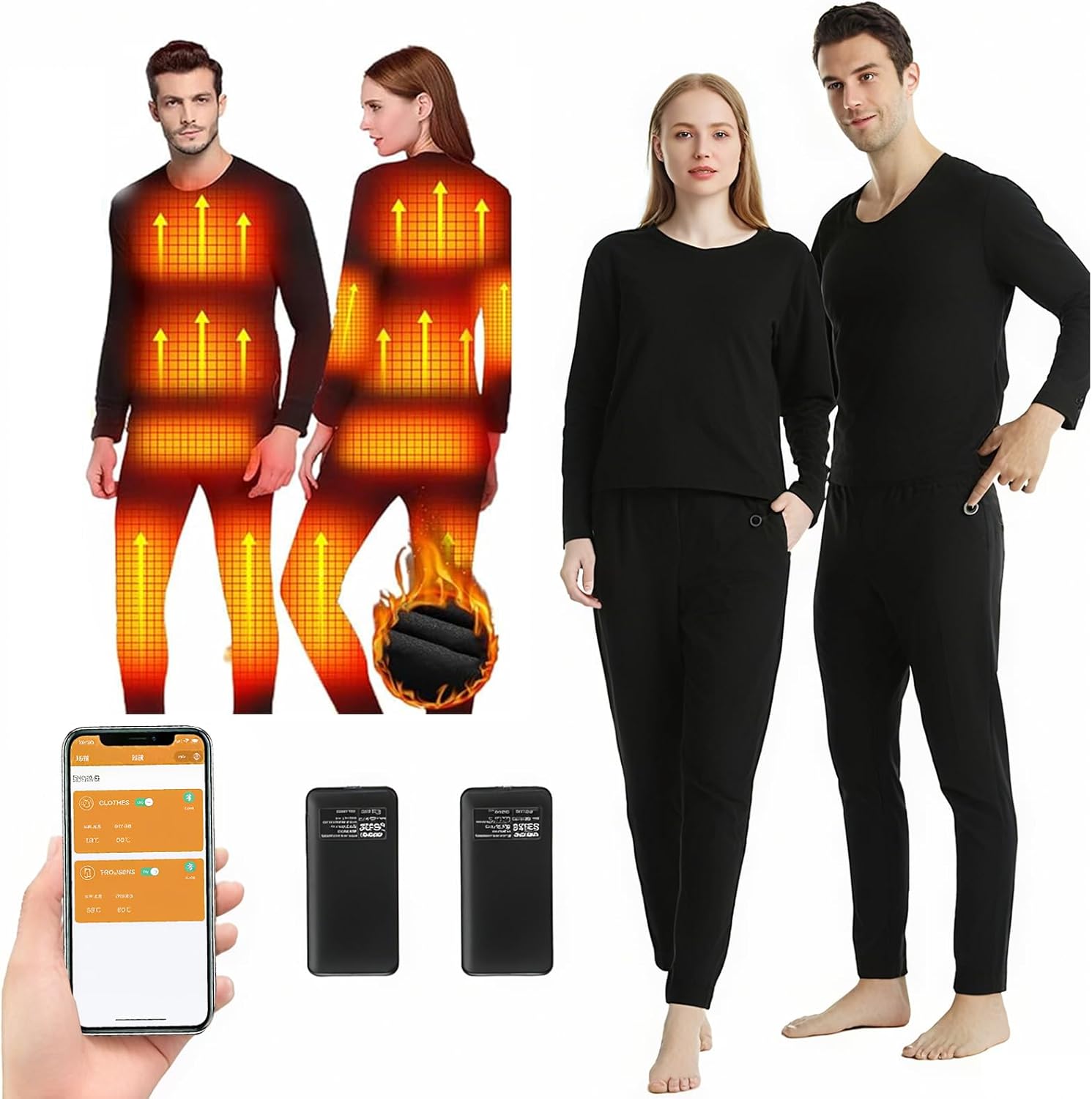 Amazon.co.jp: [home merc] 電熱インナー バッテリーセッ ト上下セット