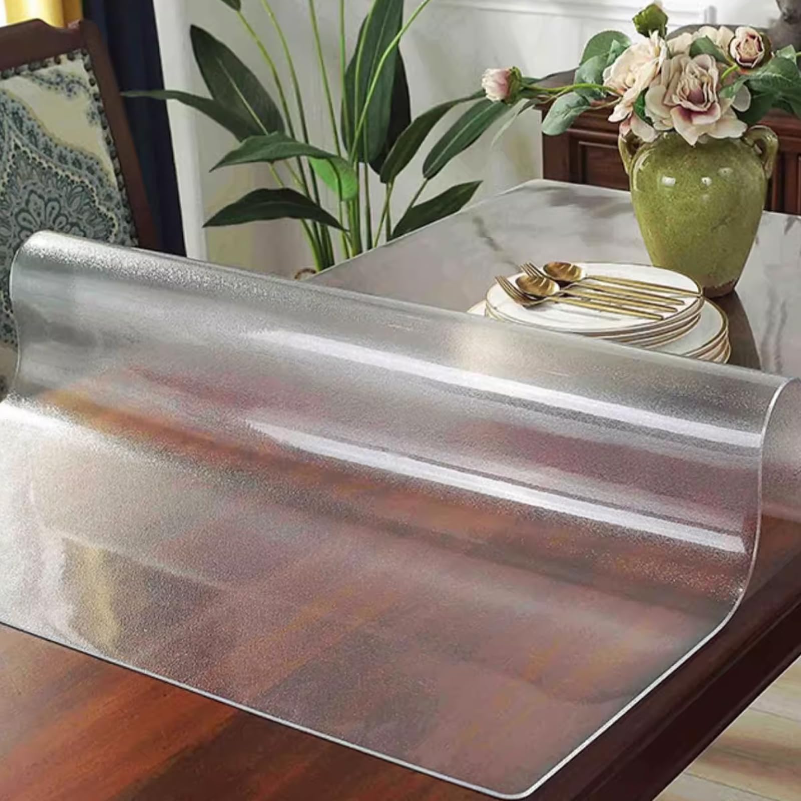 Housse de Protection Transparente PVC givré table sol