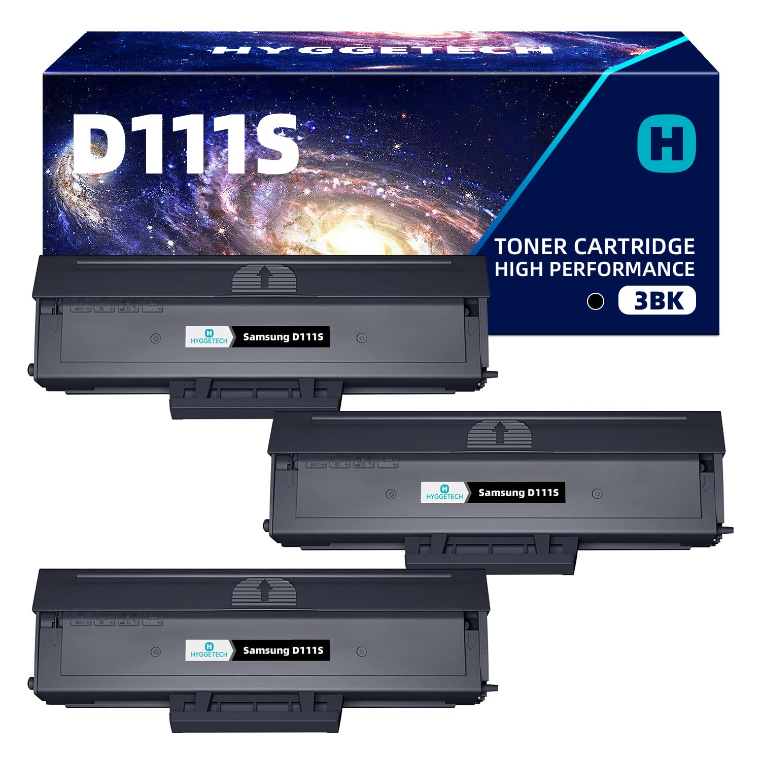 Hyggetech 3BK D111S Compatible Toner Replacement for Samsung MLT-D111S D111S Toner for Samsung Xpress M2026 M2026W M2070 M2070W M2070FW M2020 M2020W M2022 M2022W