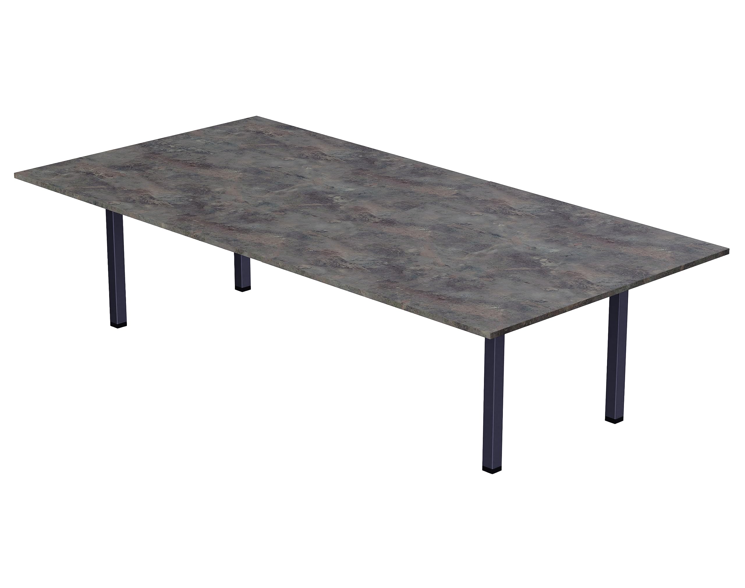 Mahmayi Modern Wooden Dining Table 8-Seater U-Leg for Kitchen, Dining Room, Living Room - Anthracite Metal Rocks