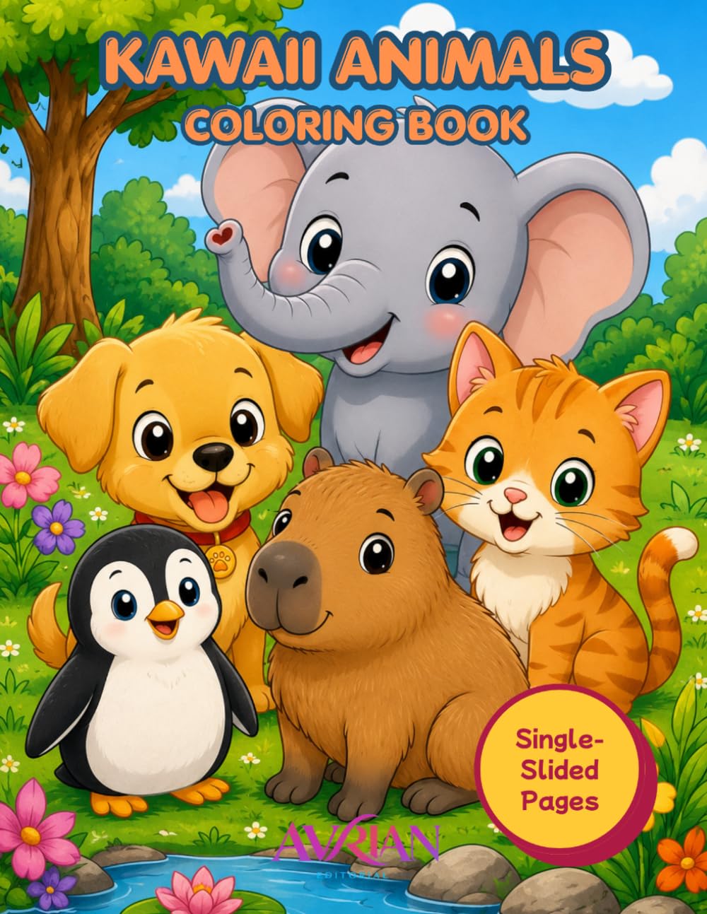 Kawaii Animals Coloring Book for Kids: Bold and Easy Desings with Adorable Creatures, Simple Large Patterns for Toddlers, Preschoolers, an Beginners (Aesthetic Bold & Easy Series)