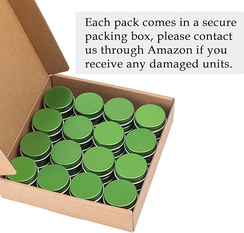 Miniatura 8 de Tarro de aluminio con tapa de rosca y etiquetas en blanco (0.5 onzas, verde, paquete grande de 270)