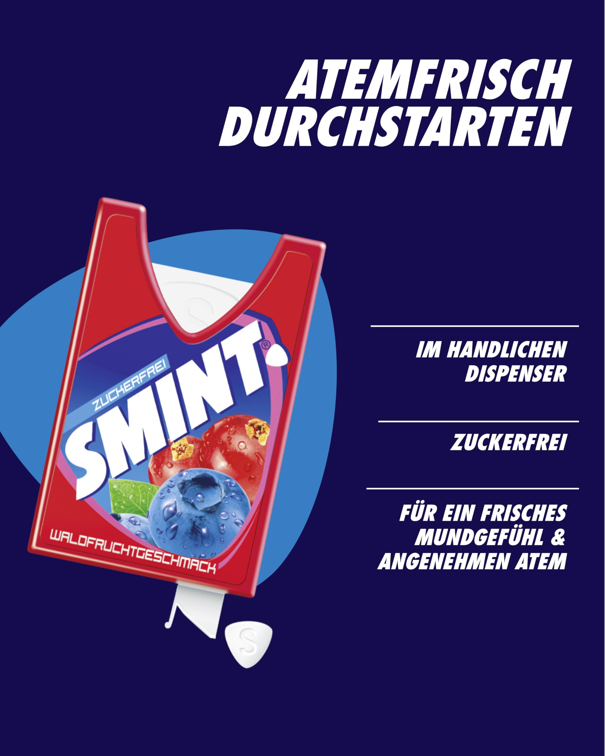 Smint Caramelo Comprimido sin Azúcar, con Sabor a Frutas Silvestres, 8 g (Paquete de 12)