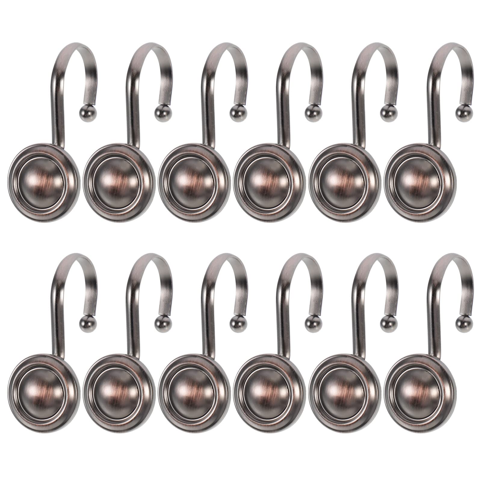 Amosfun 2 Ensembles Crochet De Rideau De Decoration Salle De Bain Décoration Salle De Bain Mini Rideau Noir Moderne Arc Crochets De De En Alliage De Zinc 12 Pièces * 2