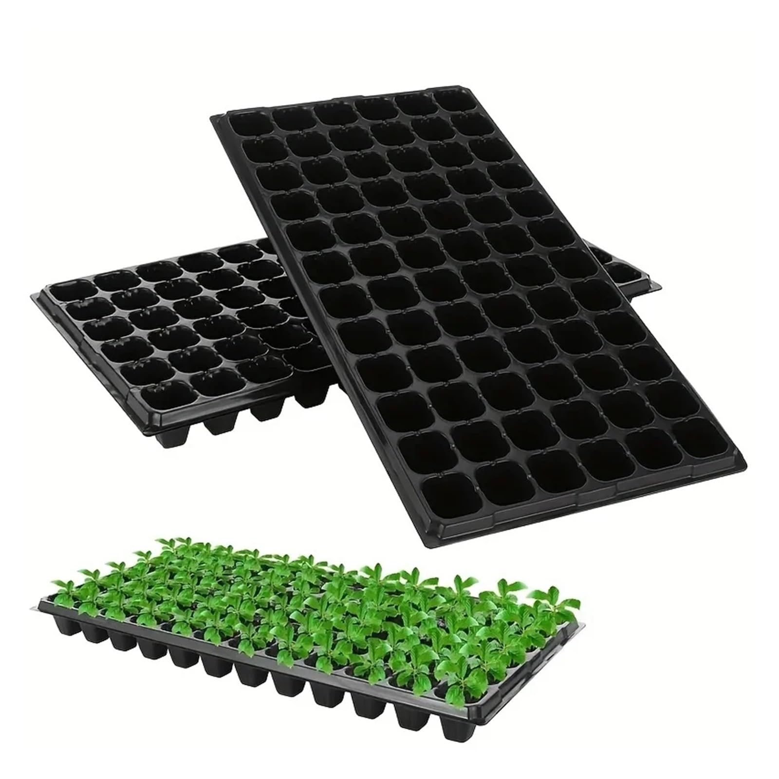 Plaque Semis Quatre Tailles différentes Plateaux de pépinière Plateaux de Croissance de Germination de Serre Cour pelouse Horticulture Plantation pépinière agricole(21 holesX 10pcs)