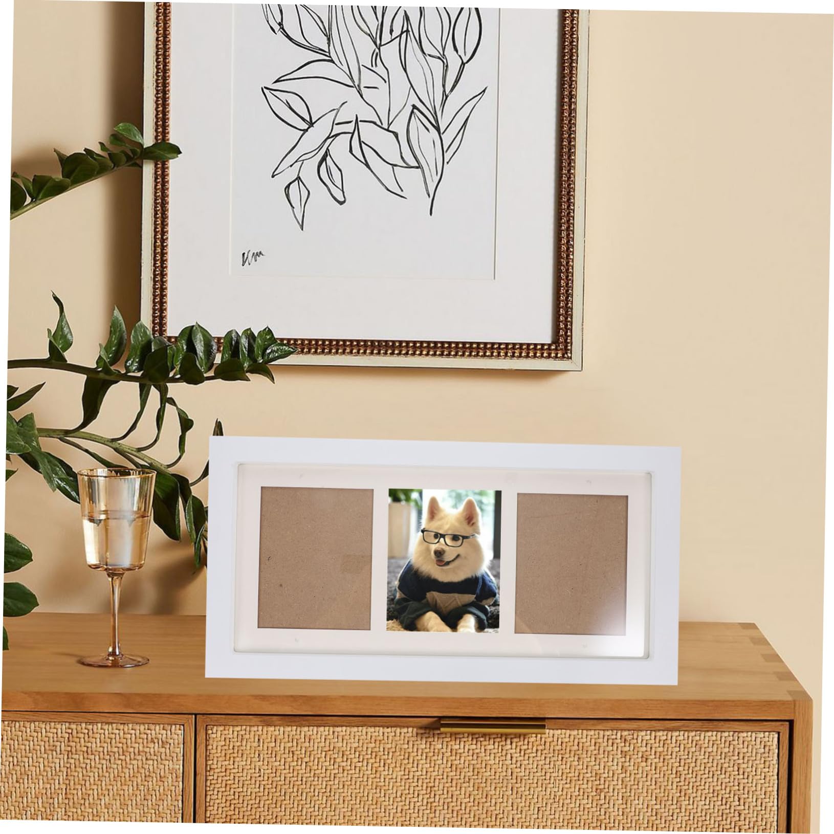 Cabilock Marco De Fotos De Madera Con 3 Cuadrículas Y Huellas De Manos De Bebé Para La Decoración Del Hogar Y El Primer Recuerdo Del Bebé