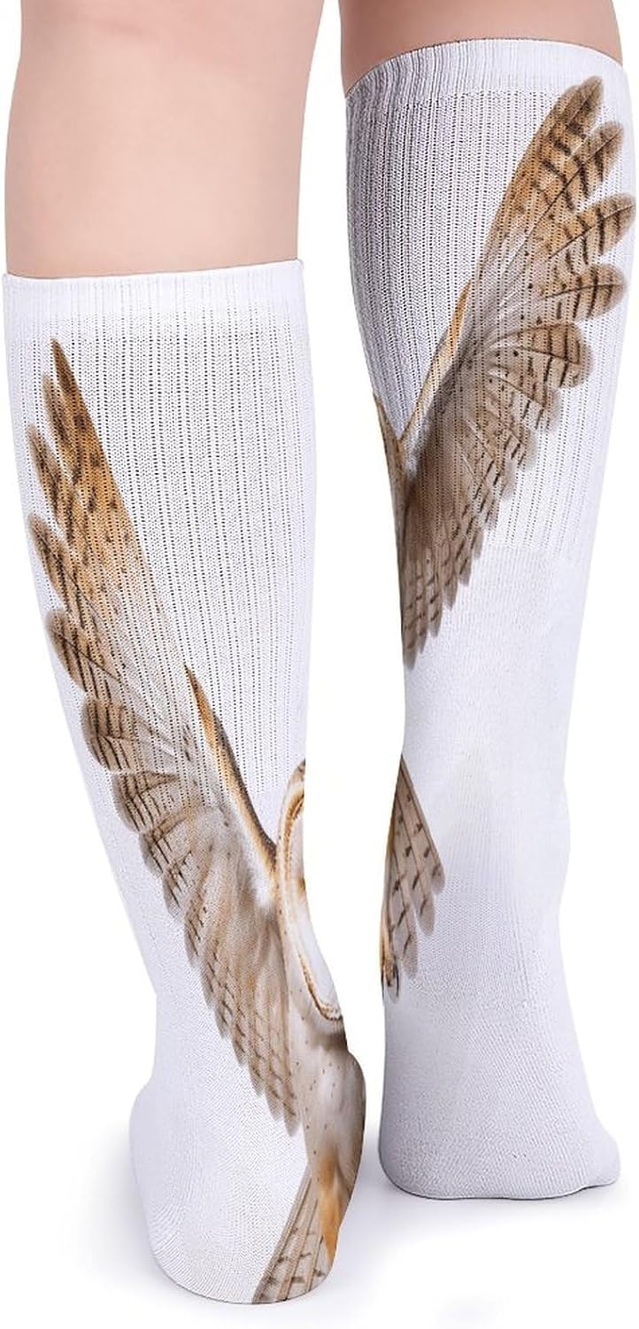 A Barn Owl Knee High Socks Cozy Knee High Socks Soft Mid-Length Sock for All Seasons Daily Wear Adult