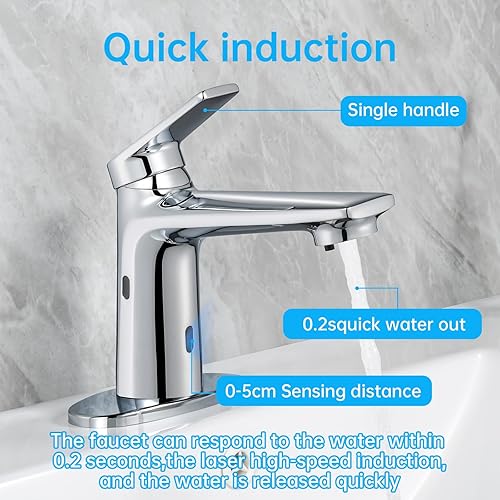 Miniatura 16 de Grifo de baño con dispensador de jabón integrado, temperatura ajustable del agua fría y caliente, modos de sensor corto y largo, grifo con sensor
