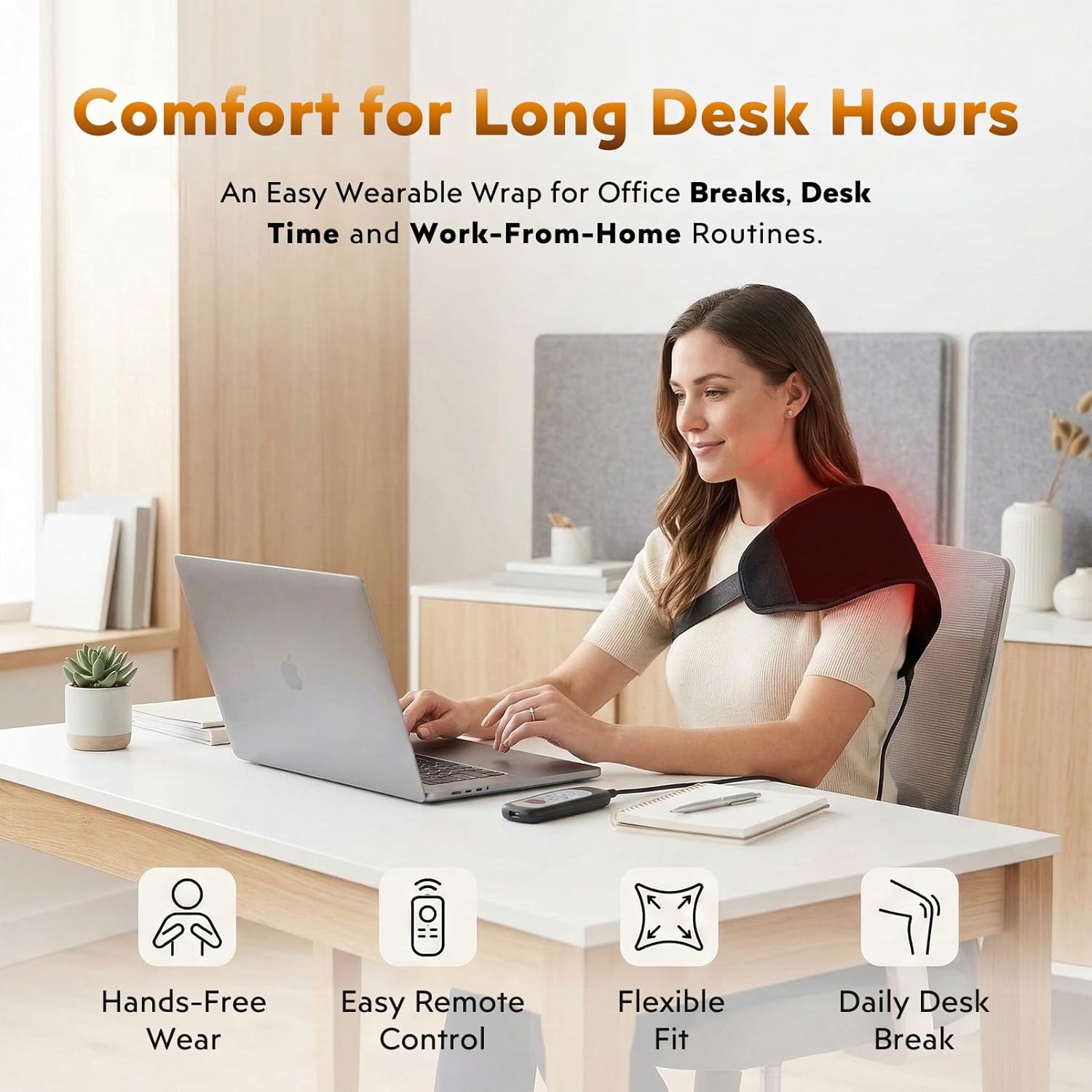 𝐑𝐞𝐝 𝐋𝐢𝐠𝐡𝐭 Belt Blanket for for Body 660nm/850nm with 360 LEDs 3-in-1 Chips, Wearable Wrap, Timer Remote Hands-Free Portable Home Use for Back Shoulder Waist Neck Knees