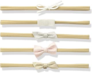 Mud Pie Baby Girls' Leather Bow 5 Piece Headband Set