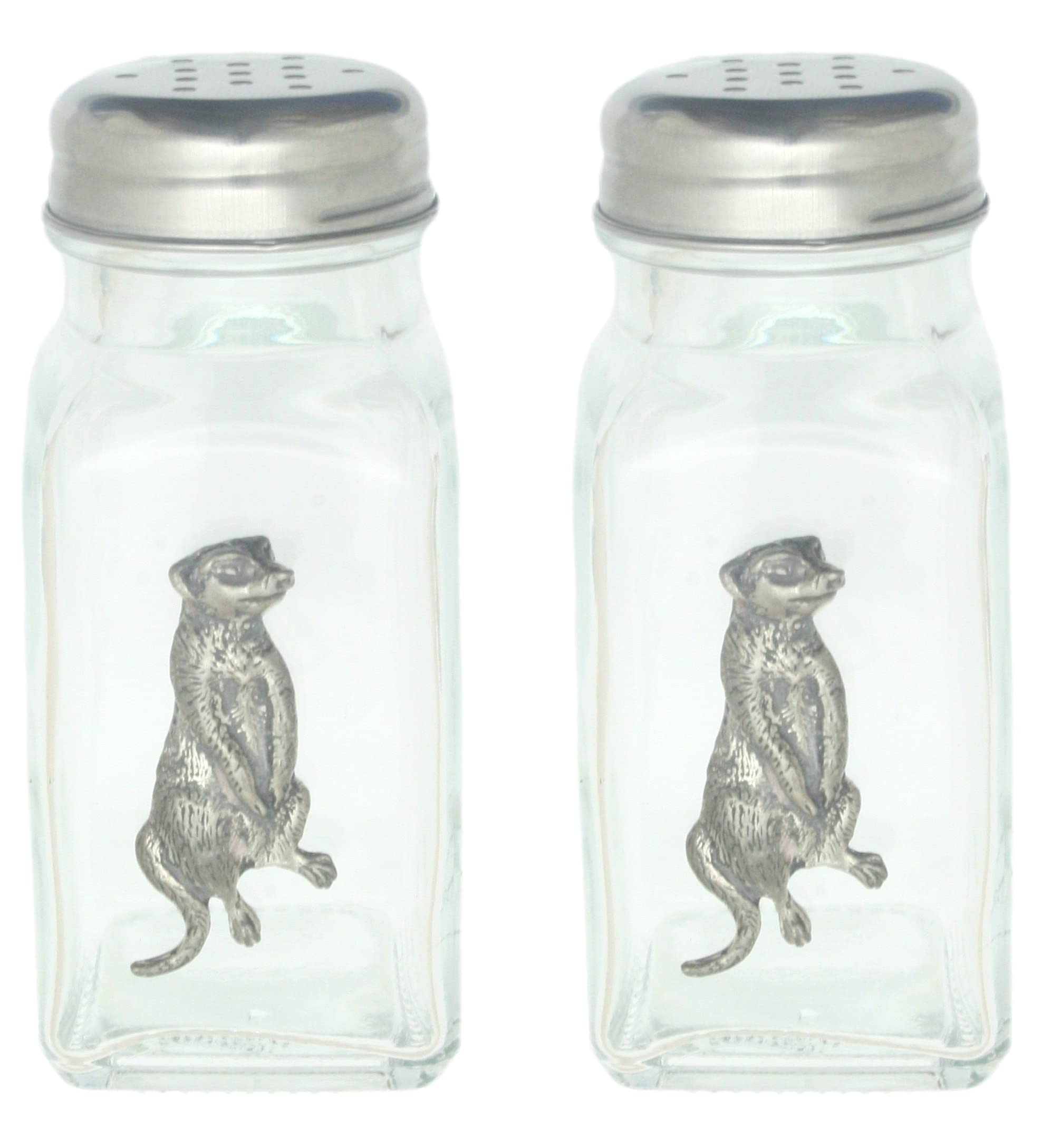 Meerkat Salt and Pepper Glass Shakers Screw Top Cutlery for Home, Restaurant, Cafe GSP 238