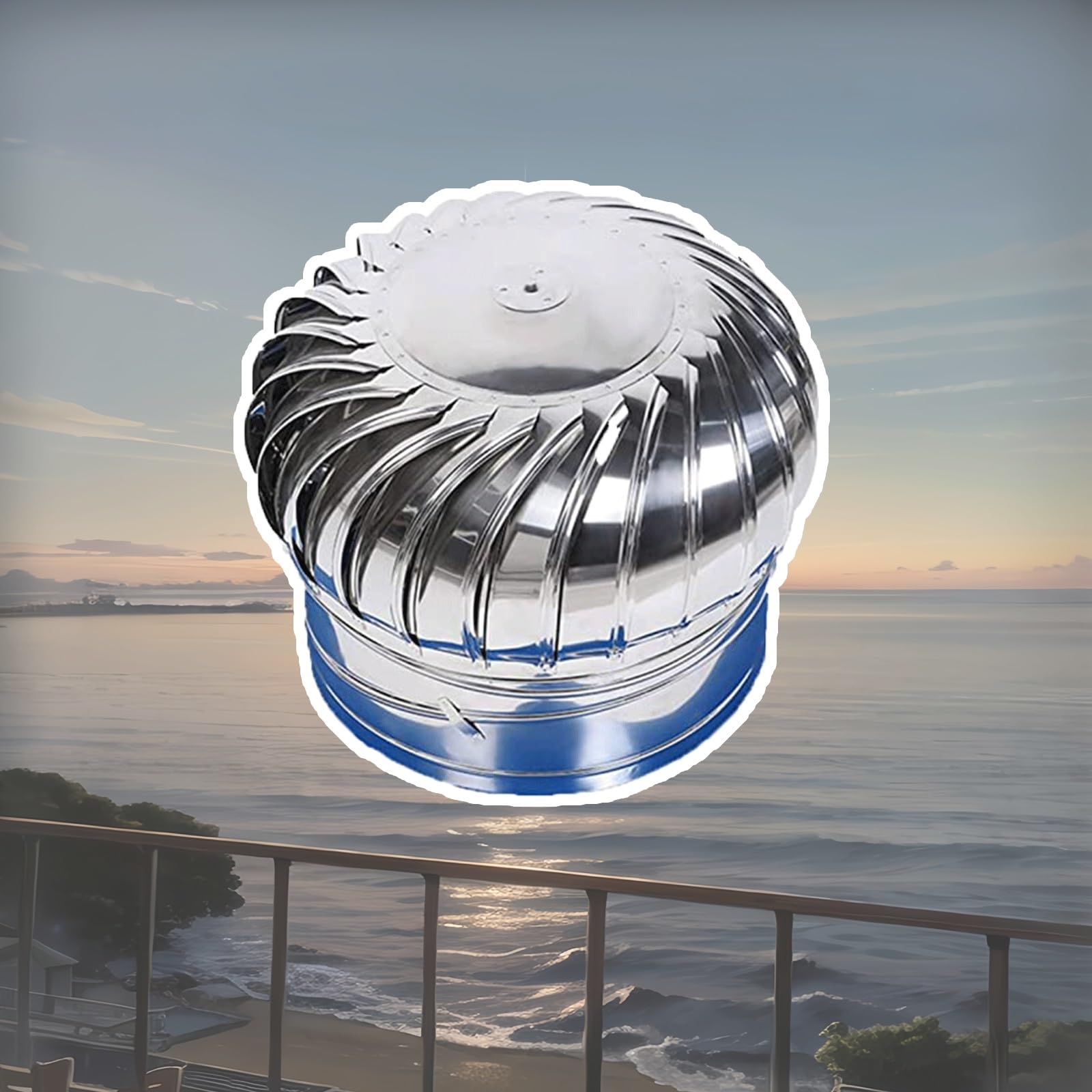 Aérateur de toit en acier inoxydable 304 turbine 200 mm haute durabilité anti-pluie