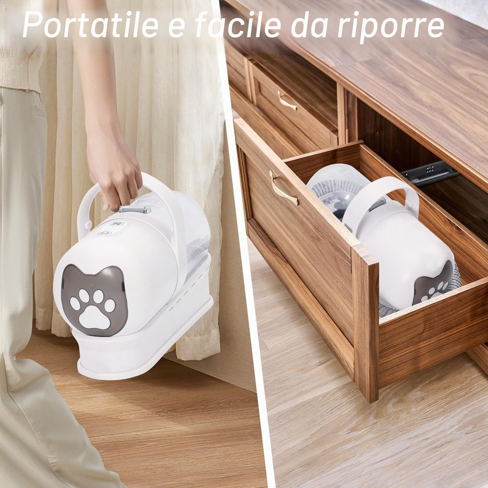 Tosatrice per cani con aspirapolvere, 13000PA tosatrice per cani con 7 strumenti di cura, tagliazampe, spazzola, pettine, 3 livelli di aspirazione regolabili