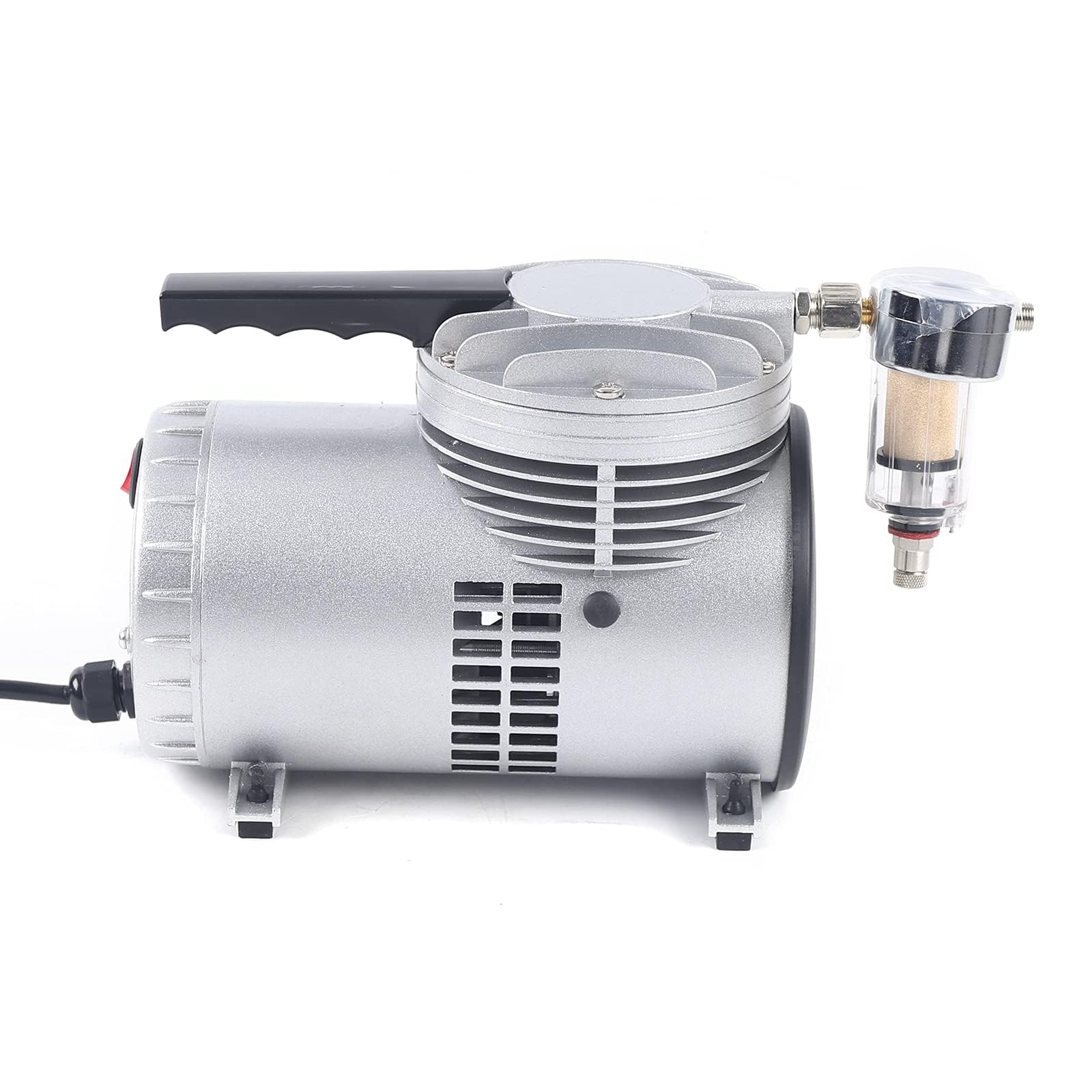 Pompa a vuoto oil-free 1/6HP, 20-23L/Min con manometro per imballaggi alimentari, aspirazione laboratorio, aria condizionata