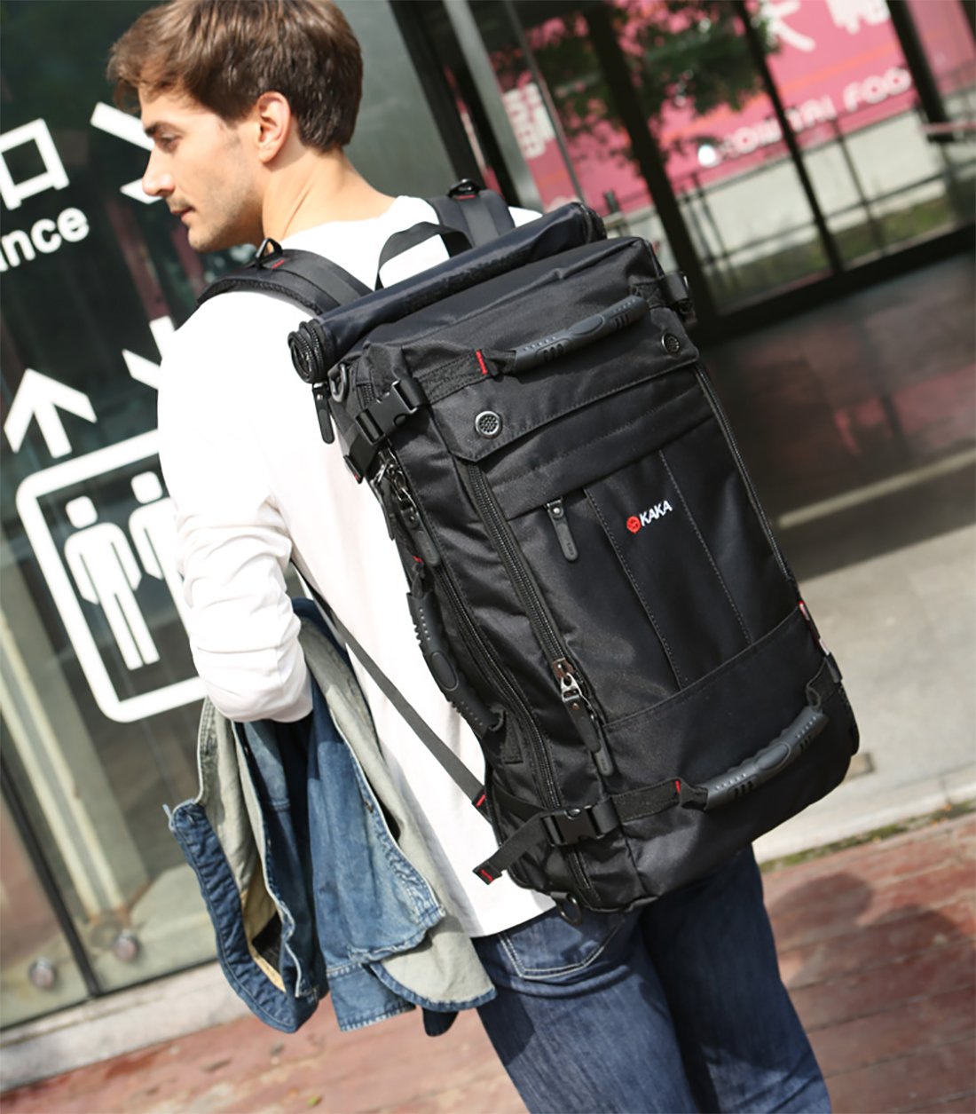 FANDARE Plecak wspinaczkowy na zewnątrz plecak alpinistyczny plecak trekkingowy plecak na co dzień podróżny turystyka torba na ramię 15,6 cala laptop wielofunkcyjny plecak męski/kobiety o dużej pojemności wodoodporny poliester 50 l