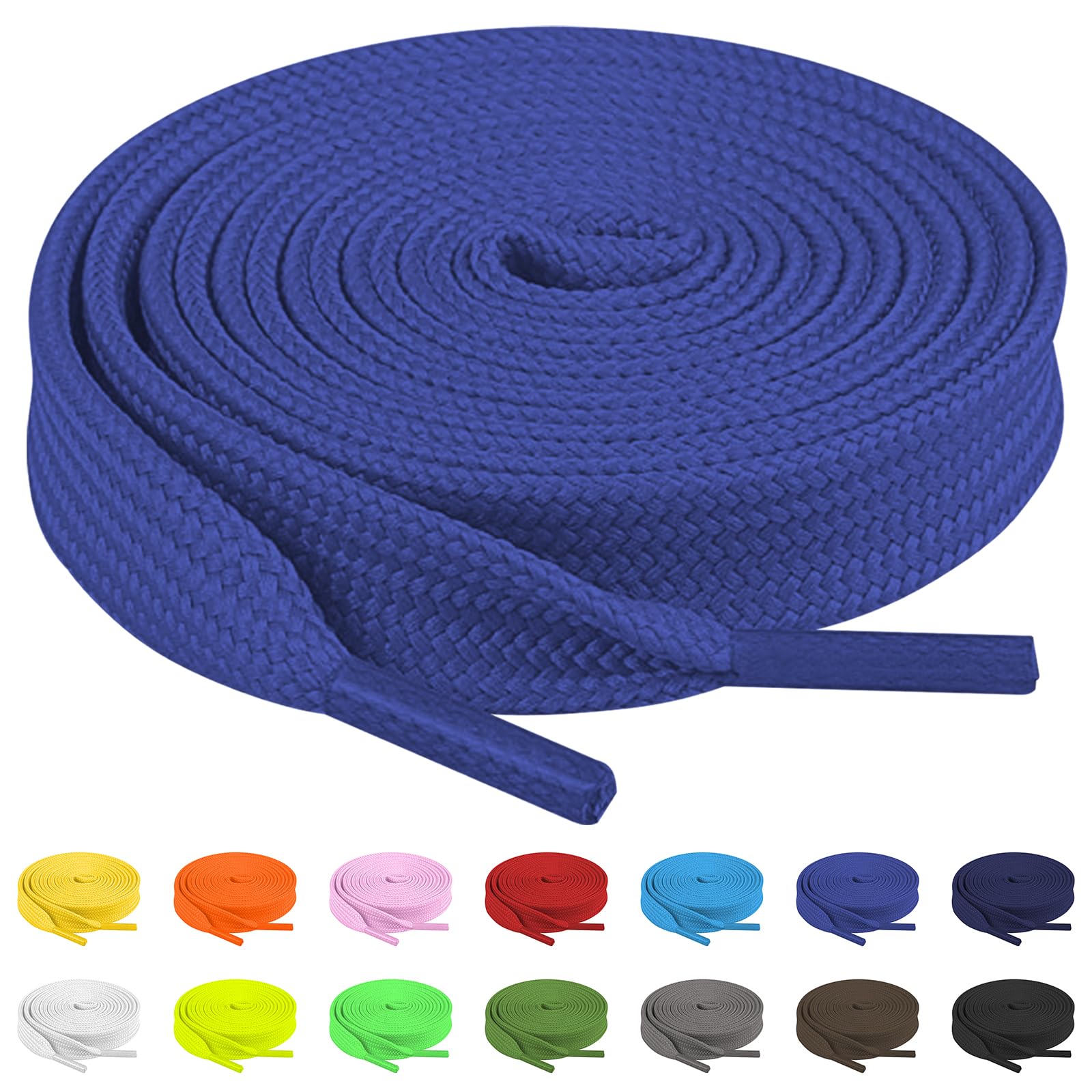 TBOC Cordones Planos para Calzado Zapatos Deportivas Zapatillas Botas Cordón Patines Fútbol Deportes [Ancho 8 mm] Compatibles con Converse Nike Adidas Panama Jack Vans — view 11
