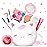 ULOVEME Kids Washable Makeup Kit for Girls 4-6 with Small Coin Purse(5.5x5.25in) - Real, Non Toxic Make Up Toy Gift- Umicorn Gift Set (White Umicorn v2)