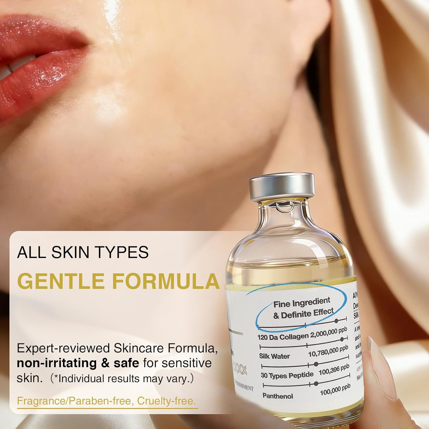 Deep Collagen Silk Peptide Intensive Ampoule, Anti-Aging Face Serum for Wrinkles & Firming, Boosts Hydration & Elasticity, Improves Skin Texture, 50ml 1.69 fl.oz - Image 6