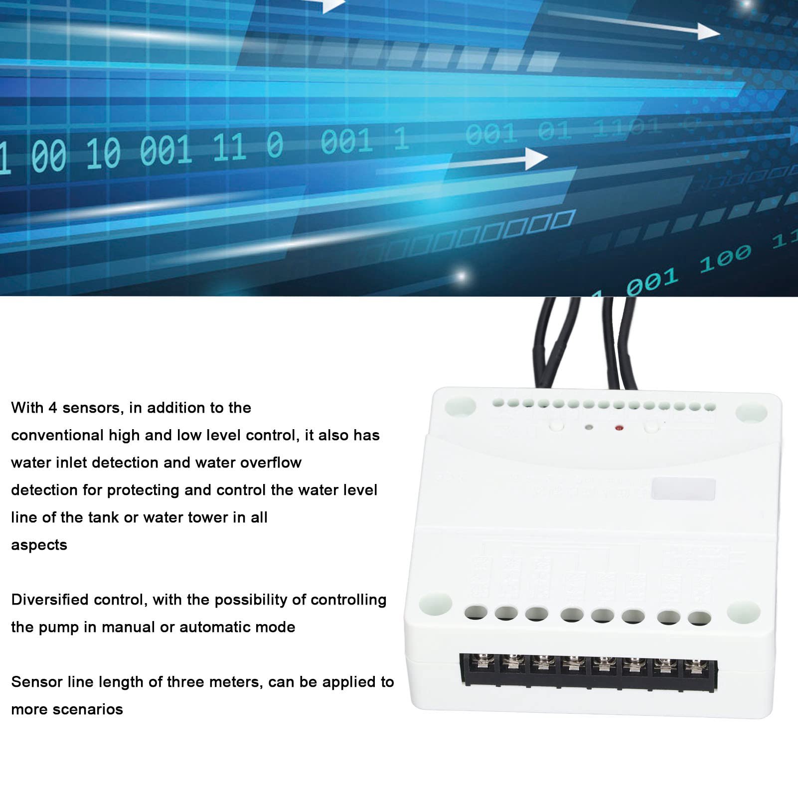 Controlador de Nivel de líquido automático PolyGen, Controlador de Sensor de Nivel de Tanque de Agua para Bomba AC220V