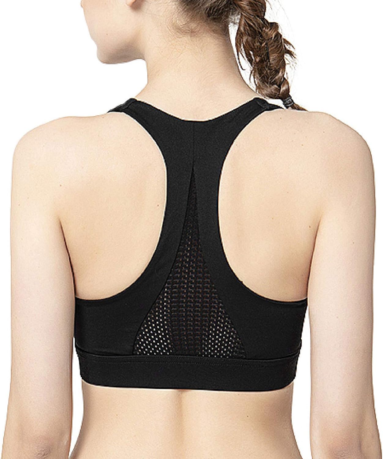 ZLSD Women's Sports Bra, Without Underwire Padded Yoga Bra Cross Back