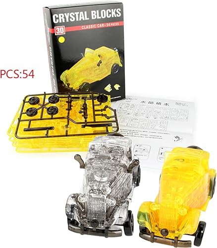 Miniatura 4 de Rompecabezas de luna de cristal 3D, rompecabezas de cristal para rompecabezas a partir de 16 años, con luces, 48 piezas (azul)